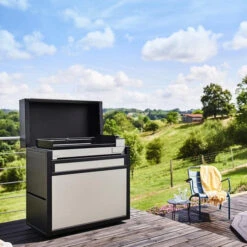 LED + Boîtier Pile + Interrupteur - Capot Chariot PAF/PIF Forge Adour -Eno Bbq Boutique chariot plancha forge adour premium 75 acier 1 min