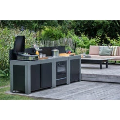 Cuisine D'extérieur ENO Modulo Acier Pour Plancha - 3 Modules Avec Cuisinière Et Chariot Félix -Eno Bbq Boutique cuisine modulo 3 cuisiniere chariot felix 4