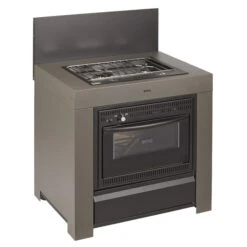 Cuisine D'extérieur ENO Modulo Acier Pour Plancha - 3 Modules Avec Cuisinière -Eno Bbq Boutique mod7005 cuisiniere modulo gris cuisine exterieur eno cote 1