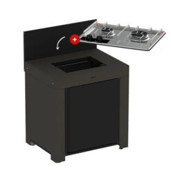 Modulo Table De Cuisson Master 2 Brûleurs - Coloris Gris Cargo - Pour Cuisine D'extérieur ENO -Eno Bbq Boutique modulo noir plaque