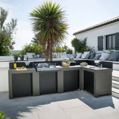 Modulo Pour Poser Une Plancha - Gris Acier - Cuisine D'extérieur ENO -Eno Bbq Boutique modulo plancha acier cuisine exterieur eno 7 min