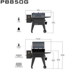 Pack Barbecue Pit Boss Navigator 850 + Housse + 3 Sacs Pellets + Pierre à Pizza -Eno Bbq Boutique pit boss dimensions navigator 850 min 1