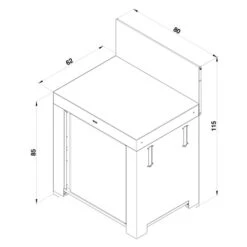 Modulo Plan De Travail - Gris Acier - Cuisine D'extérieur ENO -Eno Bbq Boutique pmod7001 modulo standard acier cuisine exterieur eno 4