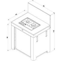 Modulo Table De Cuisson Master 2 Brûleurs - Coloris Inox Et Noir - Pour Cuisine D'extérieur ENO 15 Modulo Table De Cuisson Master 2 Brûleurs - Coloris Inox Et Noir - Pour Cuisine D'extérieur ENO -Eno Bbq Boutique pmod8506 5 modulo plaque gaz noir et inox eno filaire