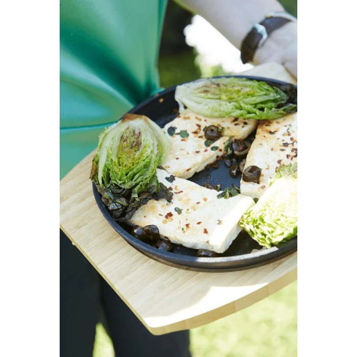 Poêle En Fonte + Dessous De Plat Bambou Pour Barbecue Barbecook 2 Poêle En Fonte + Dessous De Plat Bambou Pour Barbecue Barbecook – Image 2